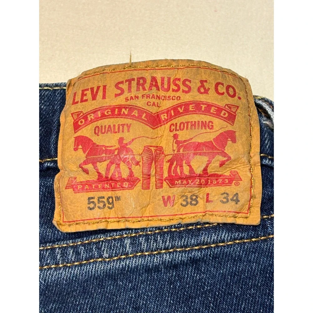 Levi Strauss & Co‎ 559 Relaxed Fit Jeans Dark Wash W38 L34 Mens Denim
